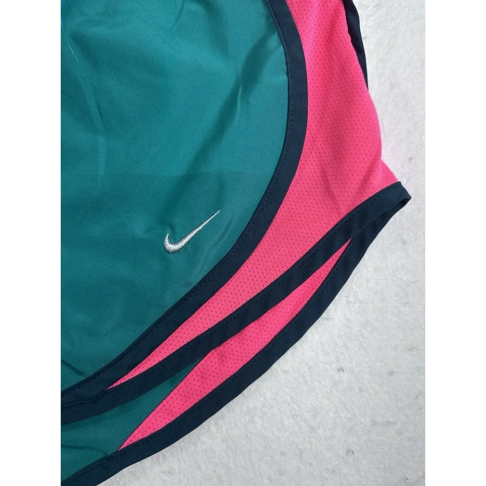 Nike Women's Dri-FIT Running Shorts Teal Pink Athletic Workout Shorts Size Med